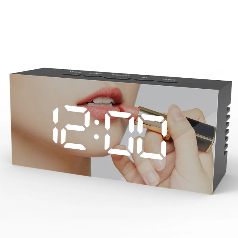 Minimalist digital wall clock with large display,suitable for everyone,makeup mirror,ideal for modern livingroom or office