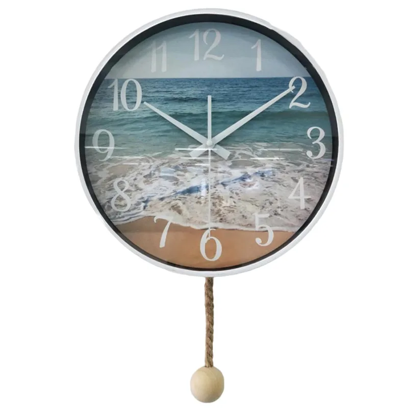 minimalist wall clock with pendulum, 25 cm 10inch plastic frame, silent movement, Eco-friendly materials,perfect for Home: Bedroom, living room, kitchen