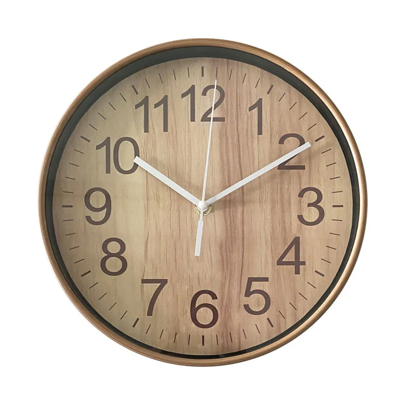 minimalist wall clock, 25 cm 10inch wooden frame, silent movement, Eco-friendly materials,perfect for Home: Bedroom, living room, kitchen