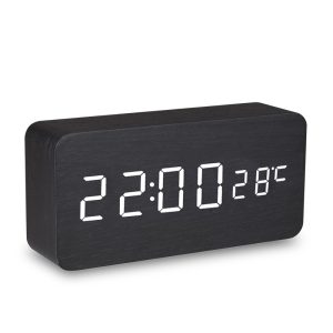rectangular-digital-wooden-clock-led temperture-brightness-adjustment-multiple-alarms-black-1-bizoe-watch