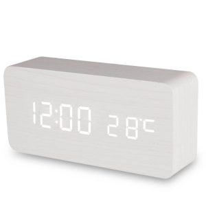 rectangular-digital-wooden-clock-led temperture-brightness-adjustment-multiple-alarms-white-3-bizoe-watch